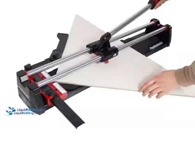 Lot 49-5581950 - Husky 24 in. Tile Cutter with Tungsten Carbide Blade and Adjustable Gauge, Model # JHD600, UNUSED. H...