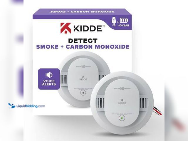 Lot 49-5548759 - Kidde 10-Year Battery and Hardwired Smoke and Carbon Monoxide Detector, Interconnectable, LED Lights...
