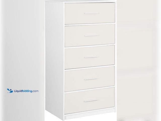 Lot 49-5485515 - Modern 5-Drawer Dresser with Spacious Storage,Sturdy Wood Frame, and Large Capacity Drawers, Dresser...