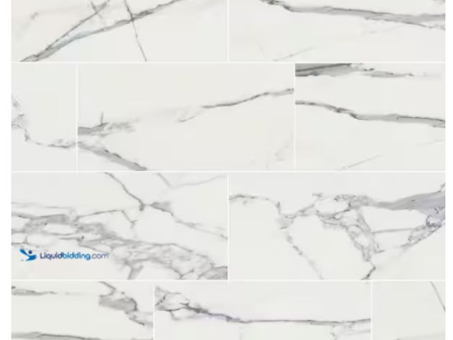 Lot 49-1596137 - Approx. (350) Sq. Ft. of MSI Carrara Azul Polished White Tile Gray Veining Porcelain Marble Look Til...