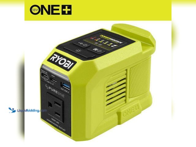 Lot 49-2021728 - RYOBI ONE+ 18V 200-Watt Portable Battery Inverter Power Source and Charger for ONE+ 18V Batteries (T...
