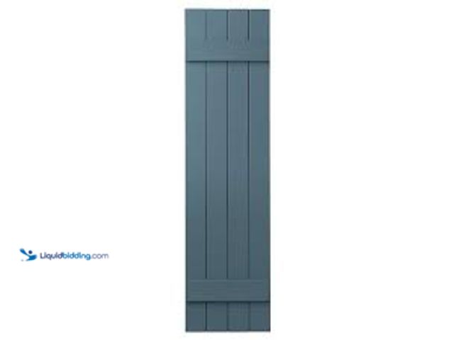 Lot 49-5488437 - Ply Gem 15 in. x 47 in. Polypropylene 4-Board Closed Board and Batten Shutters Pair in Coastal Blue....
