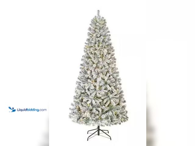 Lot 49-1540829 - Home Accents Holiday
9 ft. Festive Mixed Pine Flocked LED Pre-Lit Artificial Christmas Tree T17, Mo...