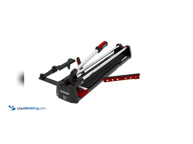 Lot 49-2004220 - Husky 24 in. Tile Cutter with Tungsten Carbide Blade and Adjustable Gauge, Model # JHD600, slightly ...