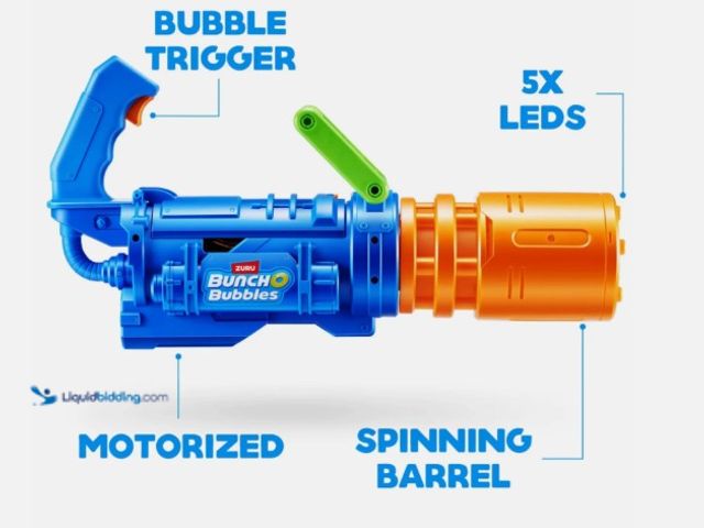Lot 49-5542503 - ZURU Bunch O Bubbles Motorized Blaster - High Volume Bubble Machine + Solution, Unused