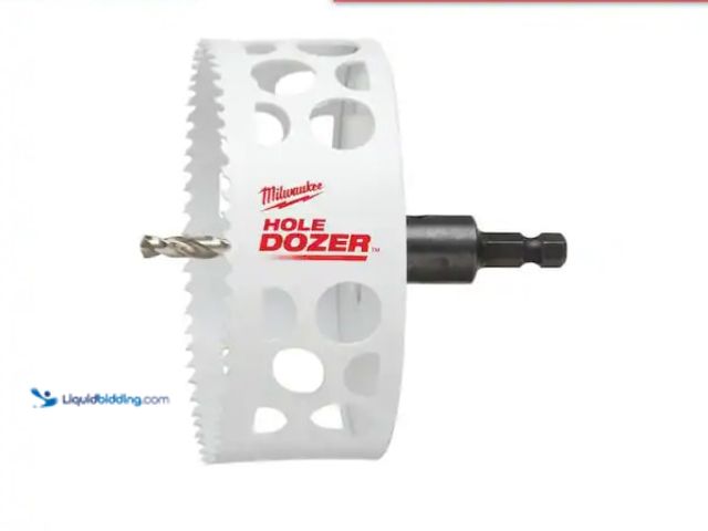 Lot 49-1575610 - Milwaukee 4-1/2 in. HOLE DOZER Bi-Metal Hole Saw with 3/8 in. Arbor and Pilot Bit, Model # 49-56-968...