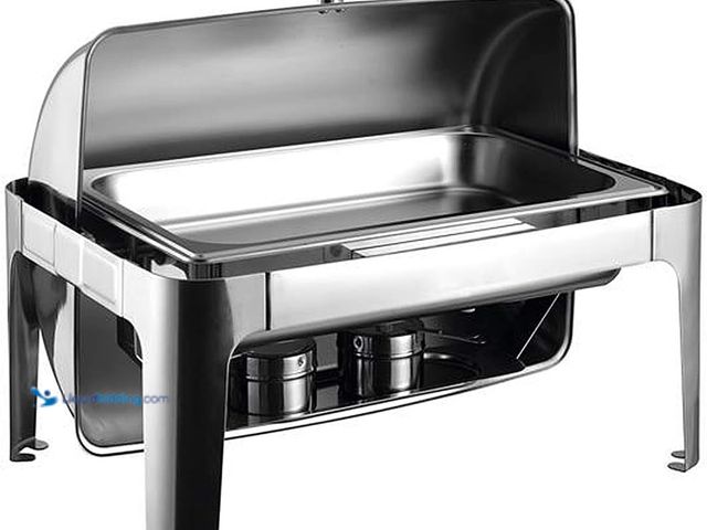 Lot 49-5410238 - 9L Deluxe Chafing Dish, Stainless Steel Full Size Roll Top Chafer, Food Warmer Set with Food Pan, Wa...
