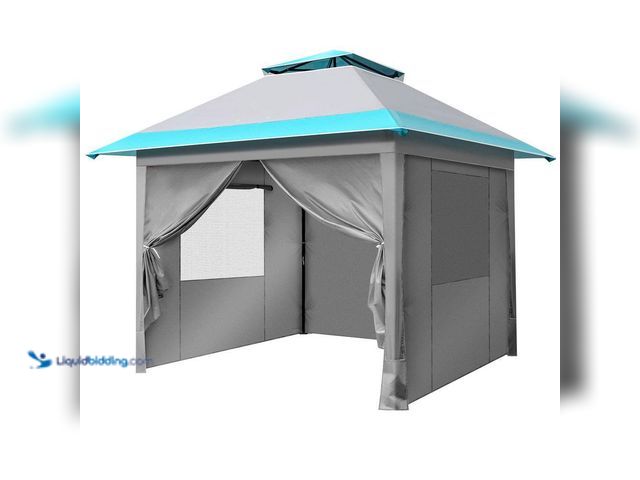 Lot 49-5414859 - One-button Open Double-top With Sandbag Foot Design 10 ft. x 10 ft. Slant Leg Pop-Up Canopy Model # ...