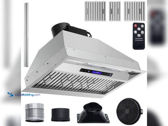 Lot 49-3531006 - VEVOR
Insert Range Hood 900CFM 4-Speed 30 in. Stainless Steel Built-in Kitchen Vent Ducted/Ductless...