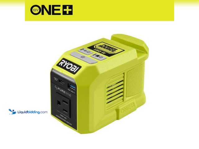 Lot 49-5552570 - RYOBI
ONE Plus 18V 150-Watt Portable Battery Inverter Power Source (Tool Only). Model # PCLBG07B. U...