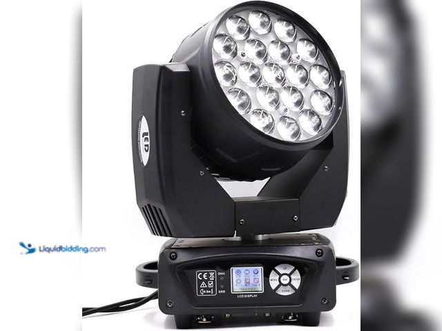 Lot 49-5412587 - 19x15W Zoom Beam Wash Moving Head Light for Stage Lighting Effect with RGBW 4in1 LED and DMX Control...