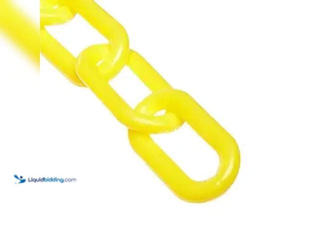 Lot 49-5411571 - Mr. Chain Heavy Duty Plastic Barrier Chain, Yellow, 2-Inch Link Diameter, 100-Foot Length (51002-100...