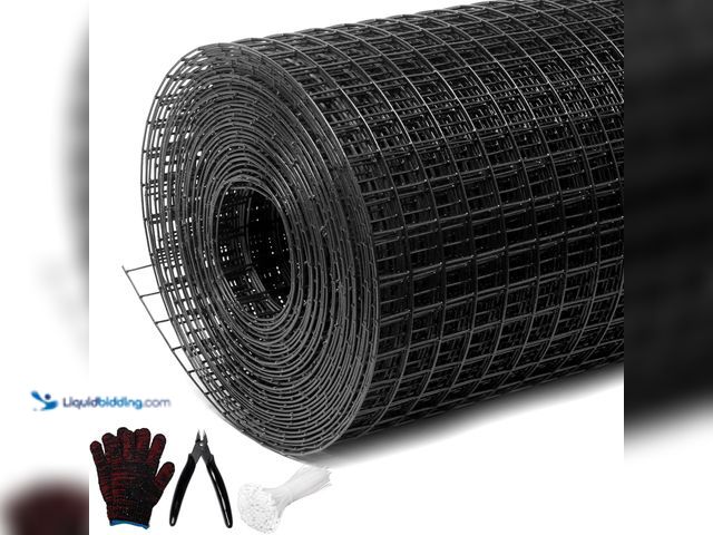 Lot 49-5461262 - Black Hardware Cloth 1/2inx24inx100ft, Chicken Wire Fencing, 19Gauge, Vinyl PVC Coated Mesh, Welded ...