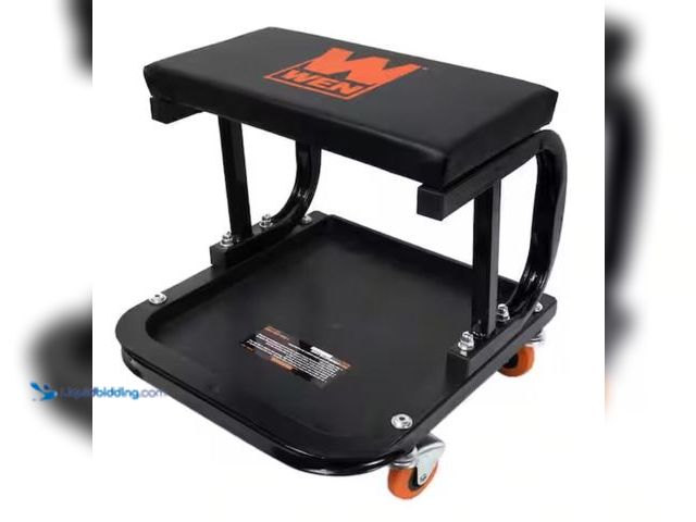 Lot 49-2006096 - WEN 250 lbs. Capacity Rolling Mechanic Seat with Onboard Storage, Model # 73011T, Unused, Has attach...