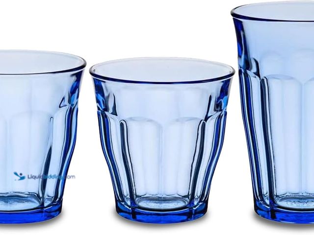 Lot 49-5549772 - Duralex Le Picardie Glass Tumbler Drinking Set – 18-Piece Marine Blue Tumblers in Mixed Sizes. Model...