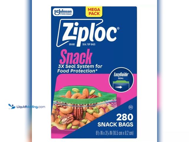 Lot 49-2006389 - Case of (9) 280-count boxes of Ziploc Snack Bags for School Lunch and Meal Prep - 280ct​​ ea., Model...