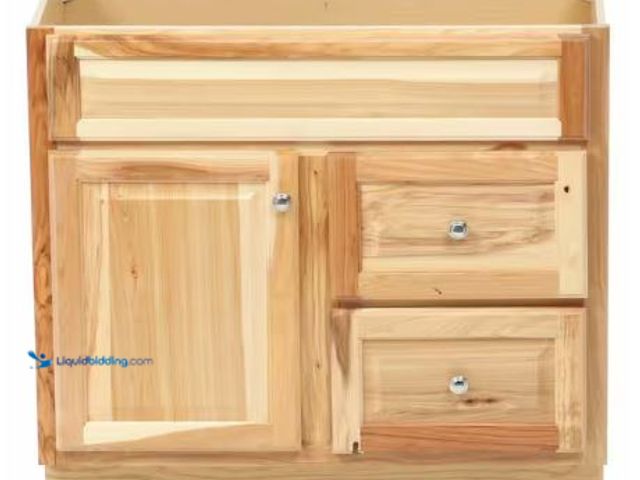 Lot 49-1625245 - Glacier Bay Hampton 36 in. Bathroom Vanity Cabinet without Top in Natural Hickory (Assembled), Model...