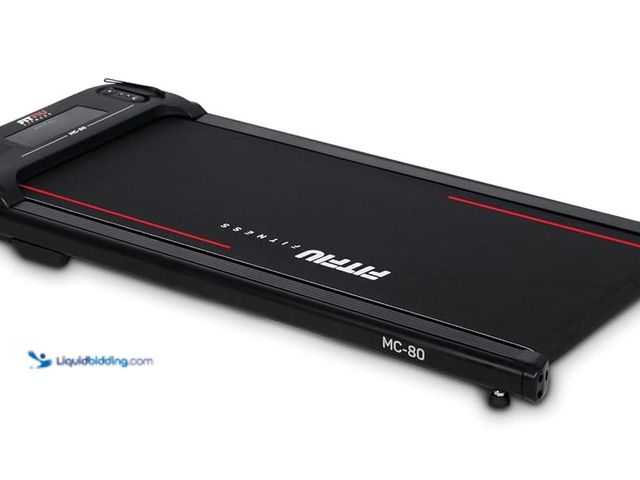 Lot 49-3465362 - Walking Pad Treadmill FITFIU Fitness MC-80 5 MPH Under Desk, 16,5"x40" Surface, Bluetooth Speaker + ...