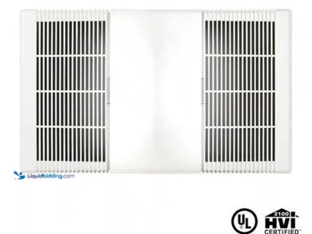 Lot 49-5539901 - Broan-NuTone 80 CFM Ceiling Bathroom Exhaust Fan with Light and 1300-Watt Heater, Model # 765H80L. U...