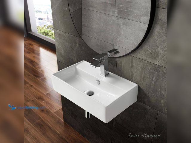 Lot 49-5487316 - Swiss Madison
Claire Ceramic Wall Hung Sink in White Unused