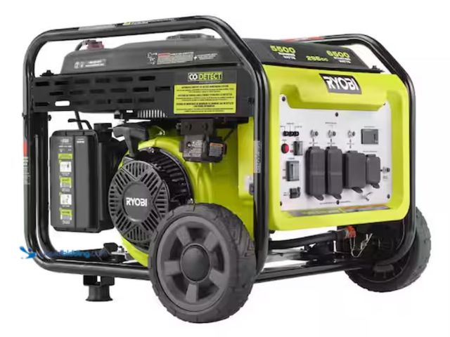 Lot 49-1623730 - RYOBI 6500-Watt Gasoline Powered Inverter Generator with CO Shutdown & Idle Down Technology, Model #...