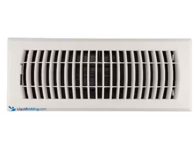 Lot 49-3611989 - Lot of (6) Everbilt 4 in. x 12 in. 1-Way Plastic Floor Register in White, Model # E160MWP04X12, Unus...