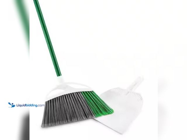 Lot 49-1549232 - Libman Qty 4 15 in. Extra-Large Precision Angle Broom and Dustpan Set with Steel Handle Model # 1724...