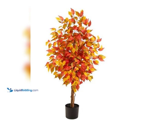Lot 49-1516543 - Nearly Natural 4 ft. Autumn Ficus Artificial Fall Tree, model #  T2800, unused.  Ref#AHD-PA0717