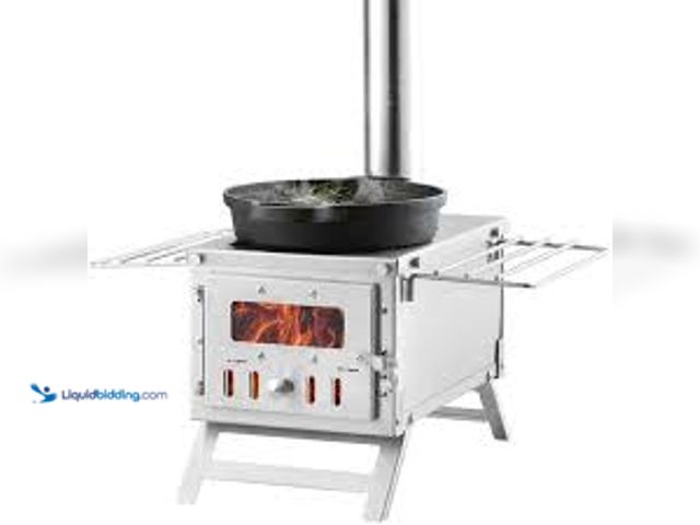 Lot 49-3539290 - VEVOR Wood Stove 80 in. Stainless Steel Camping Tent Stove Portable Wood Burning Stove 2200 sq. ft. ...