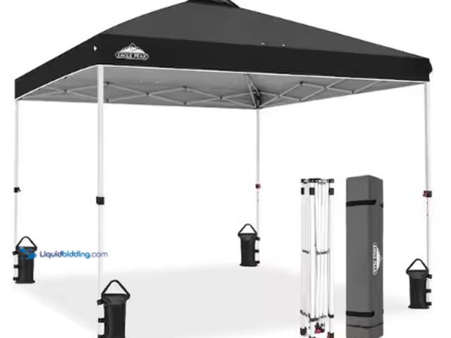 Lot 49-2025329 - EAGLE PEAK 10 ft. x 10 ft. Pop Up Canopy Tent, Instant Outdoor Canopy, Model # E100EPT-BLK-HD, MSRP ...