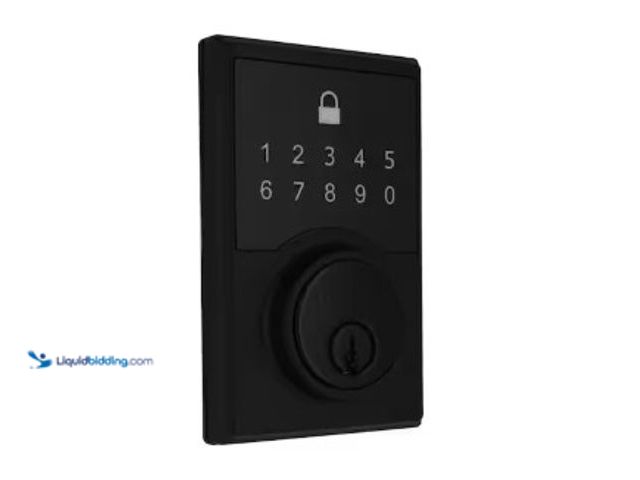 Lot 49-2022535 - Defiant Square Matte Black Compact Touch Electronic Single Cylinder Deadbolt, Model # 32GC8X9D01AHP,...
