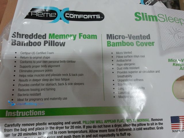 Lot 49-3432107 - 2 Bamboo Pillows, Slightly used.  Ref#CRS0114