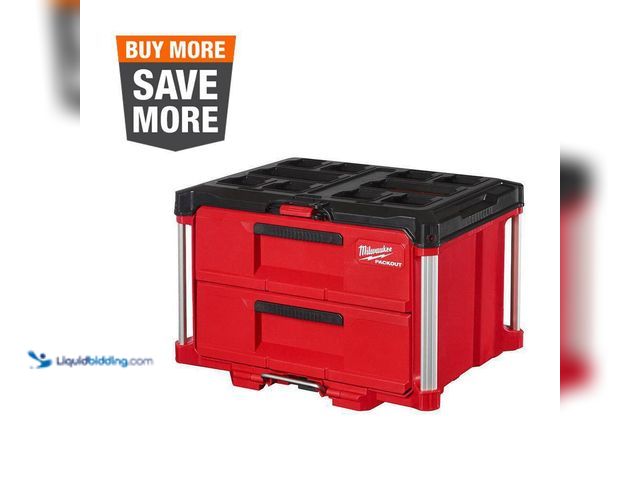 Lot 49-5449424 - Milwaukee
PACKOUT 22 in. 2-Drawer Tool Box with Metal Reinforced Corners (dusty from storage) Unuse...