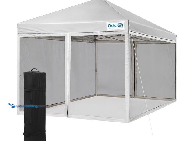 Lot 49-1550173 - Quictent 10'x10’ Pop up Screened Canopy Tent with Mosquito Netting, Portable Easy up Outdoor Screen ...