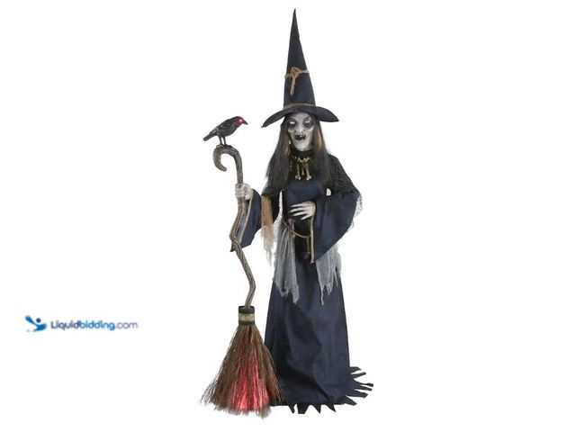 Lot 49-5560135 - 6ft Nightshade Witch. Color changing animated witch with lifeeyes. SKU#1013326456. Unused