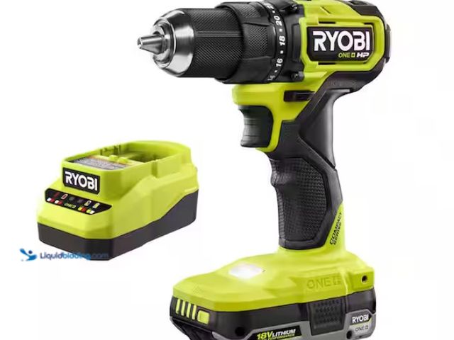 Lot 49-3433305 - RYOBI ONE+ HP 18V Brushless Cordless Compact Drill/Driver Kit with 18V 2.0 Ah HIGH PERFORMANCE Batte...