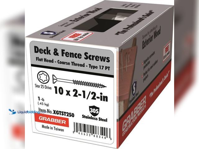 Lot 49-2024189 - Lot of (2)- Grabber #10 x 2-1/2 in. Stainless Steel Star Drive Flat-Head Wood Deck Screw. Model # 22...
