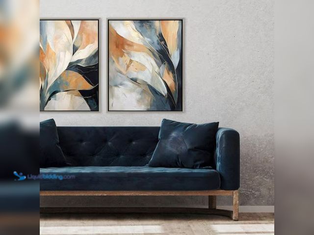 Lot 49-2001102 - Paragon Rhythms of Flow by Orlov 1 Piece Framed Giclee Abstract Art Print 32 in. x 26 in., Model # 4...
