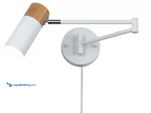 Lot 49-5486181 - SUNLLOK
Industrial 6.1 in. 1-Light White Wood Swing Arm Plug in Wall Sconces, Reading E26 LED Wall ...