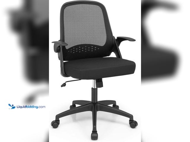 Lot 49-5485510 - COSTWAY Mesh Office Chair, Adjustable Swivel Executive Chair with Flip-up Armrest, Lumbar Support an...