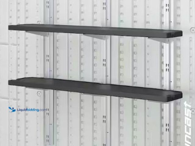 Lot 49-1625571 - Suncast 4ft 1.5in W x 3ft 10.75in H Shelf Kit, Model # BMSASHELFK1, Slightly used, Has attachments. ...