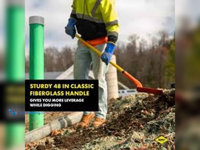 Lot 49-5461387 - Nupla 48 in. Classic Fiberglass Trenching Shovel with Heavy-Duty V-Type Steel Blade and Cushion Grip...