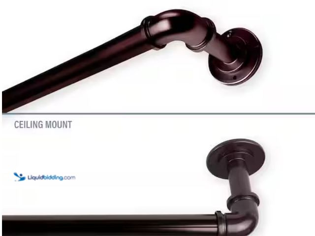 Lot 49-2026114 - Rod Desyne Industrial 120 in. - 170 in. Blackout Single Curtain Rod in Bronze, Model # BOT100-99. MS...