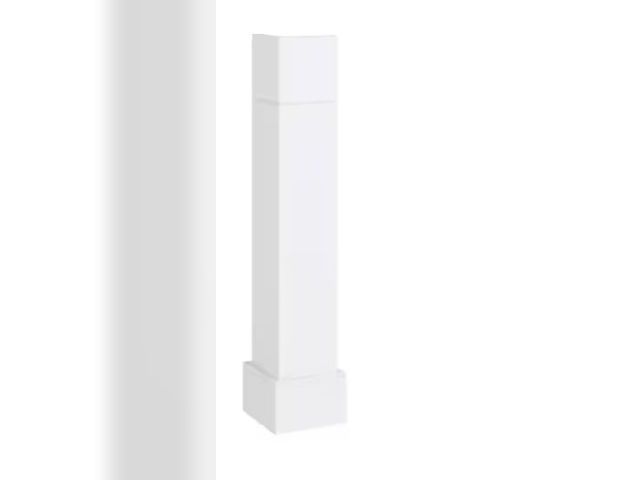 Lot 49-3536846 - Hampton Bay Courtland 5.75 in. W. x 34.5 in. H x 5.75 in. D Cabinet Corner Post Moulding in Polar Wh...