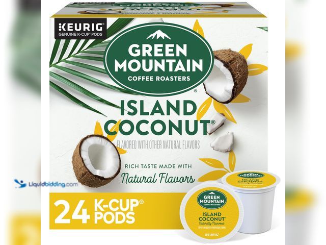 Lot 49-5414206 - Green Mountain Coffee Roasters Island Coconut, Single-Serve Keurig K-Cup Pod, Flavored Light Roast C...