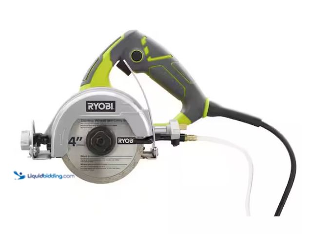 Lot 49-1570181 - RYOBI 12-Amps 4 in. Blade Corded Wet Tile Saw, Model # TC401, Slightly used, Works.   Ref#SB0120