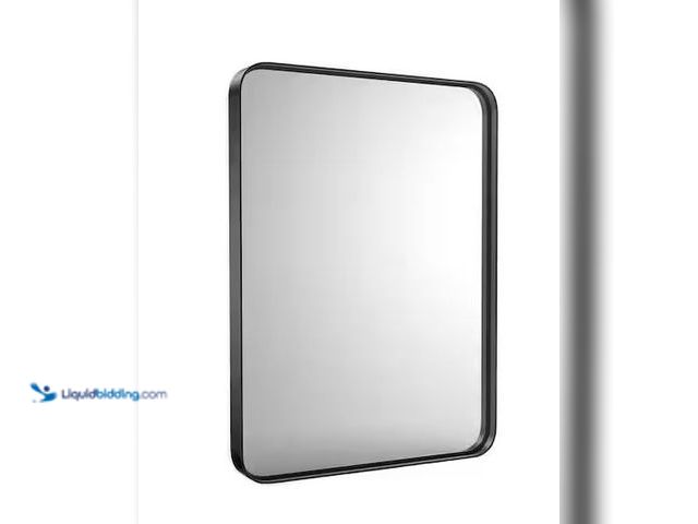 Lot 49-1556613 - FIRNEWST Modern 36 in. W x 24 in. H Rectangle Black Framed Bathroom Vanity Mirror Wall Mirror with R...