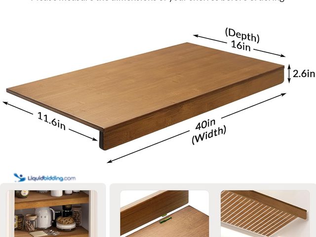 Lot 49-5544531 - Gashell Wire Shelf Covers, Bamboo Wire Rack Covers for Pantry, Closet (5pcs, 40" W x 16" D). Model: ...