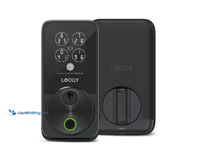 Lot 49-1578209 - Lockly Secure Pro Zeno Series Matte Black Deadbolt Wi-Fi Smart Lock, Apple Home Key, Fingerprint, Ke...