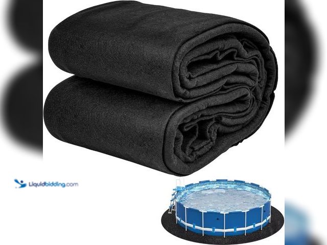 Lot 49-5410958 - Thicker 15' Round Pool Liner Pad for Above Ground Swimming Pools, Black Pool Mats for Pool Bottom, S...